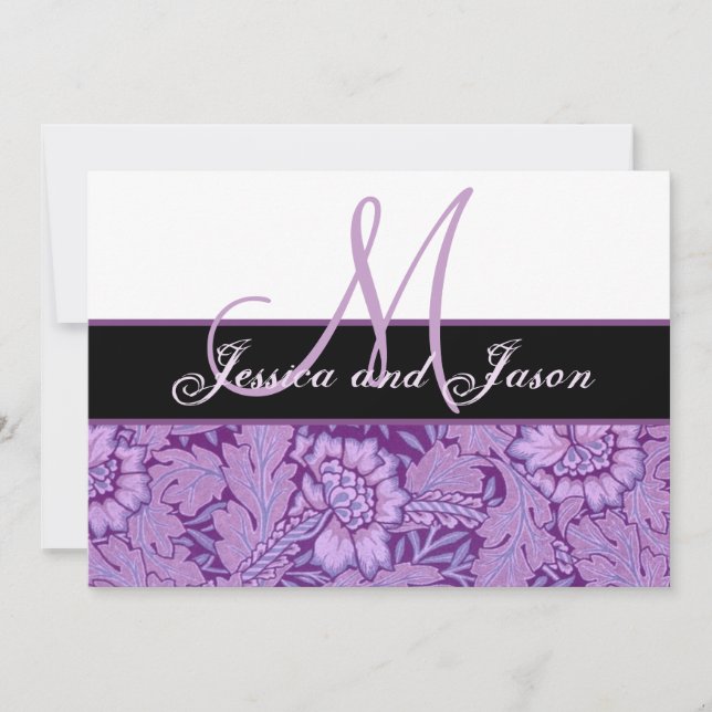Invitation de monogramme Vintage Iris Purple (Devant)