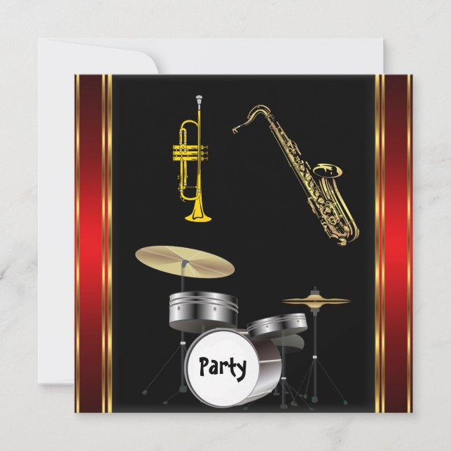 Invitation de musique de danse pour fête d'anniver (Devant)