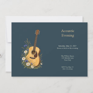 Invitation de musique de prairie à la guitare acou