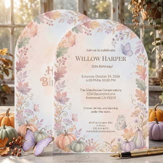 Invitation de naissance Bohème Arc pour l'Automne