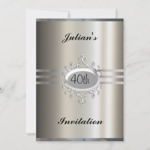 Invitation de naissance métallique élégante