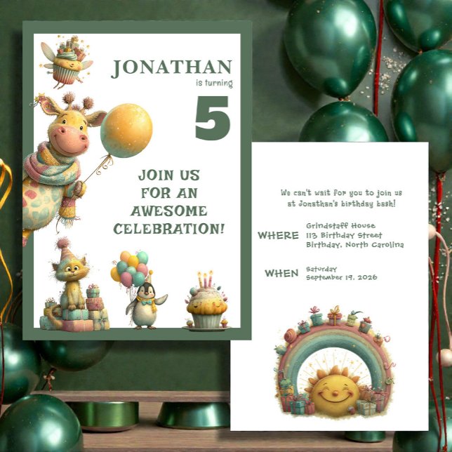 Invitation de naissance personnalisée et fantaisis (Créateur téléchargé)