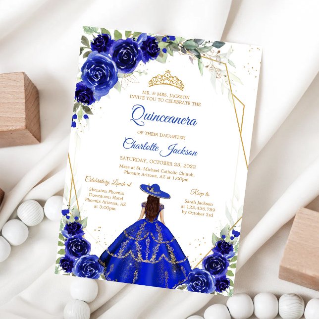 Invitation de naissance pour Quinceanera florale b (Créateur téléchargé)
