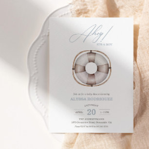 Invitation de Nautical Ahoy Baby shower