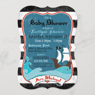 Invitation de navire pirate et de Baby shower océa