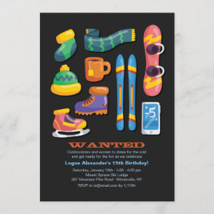 Invitation de nécessités de sports d'hiver