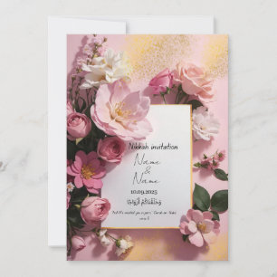 Invitation de nikkah rose floral