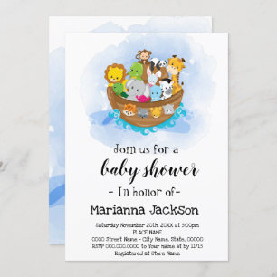 Invitation de Noah's Ark Baby shower
