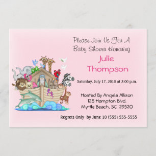 Invitation de Noah's Ark Baby shower