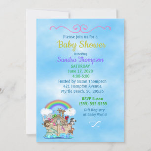 Invitation de Noah's Ark Baby shower