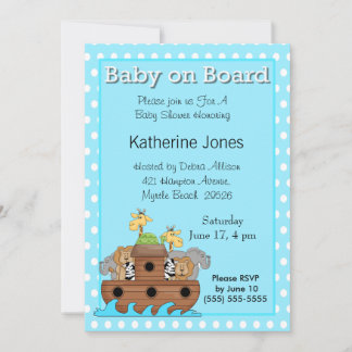 Invitation de Noah's Ark Baby shower