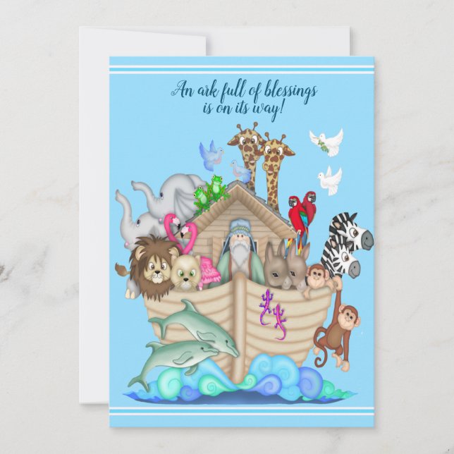 Invitation de Noah's Ark Baby shower (Devant)