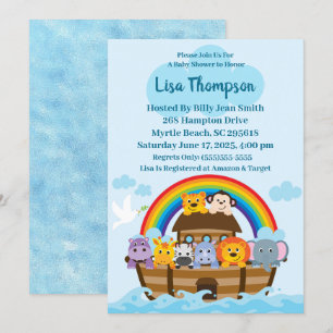 Invitation de Noah's Ark Baby shower