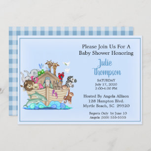 Invitation de Noah's Ark Baby shower