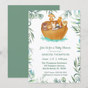 Invitation de Noah's Ark Baby shower
