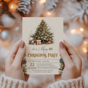 Invitation de Noël à la Crème Rustique