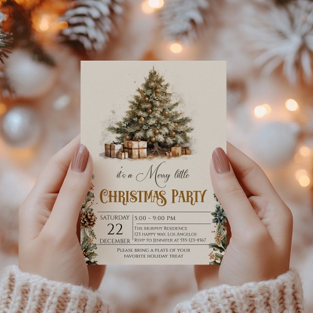 Invitation de Noël à la Crème Rustique (Créateur téléchargé)