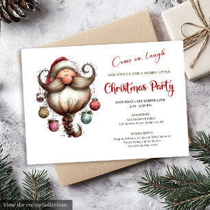 Invitation de Noël à l'aquarelle du Père Noël Fant