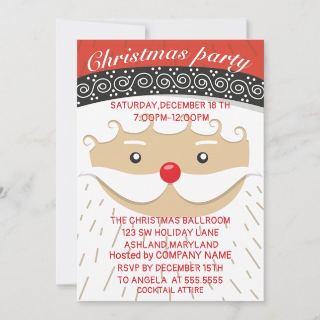 Invitation de Noël à Père Noël (Devant)