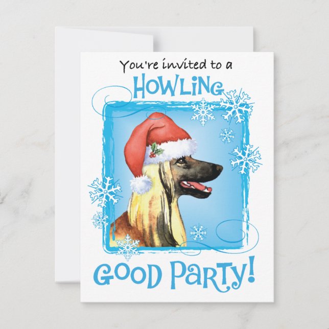 Invitation de Noël Afghan Hound (Devant)