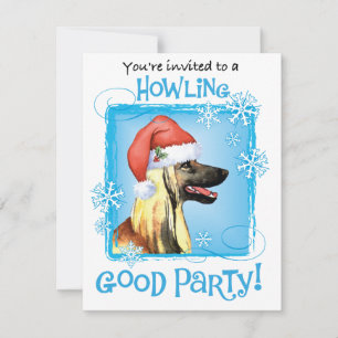 Invitation de Noël Afghan Hound