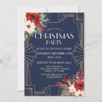 invitation de Noël Art déco des années 1920, Gatsb