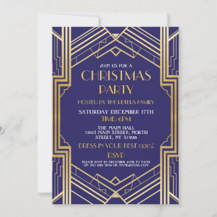 invitation de Noël Art déco des années 1920 Gatsby