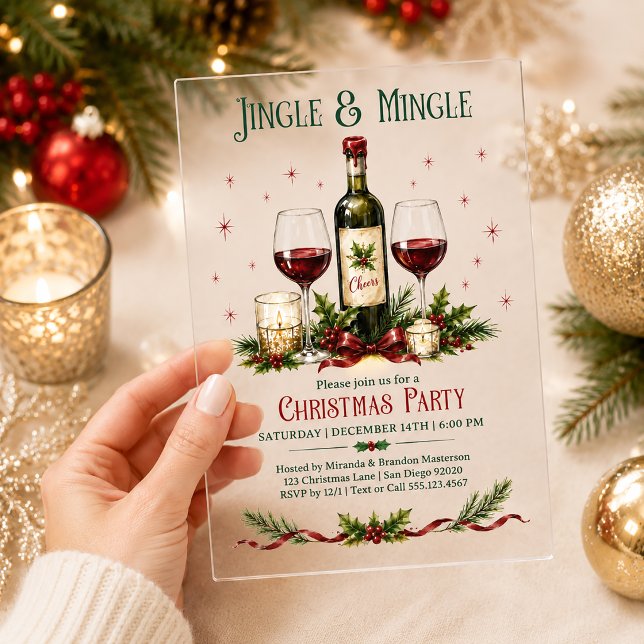 Invitation de Noël aux baies de houx Jingle et Min (Créateur téléchargé)
