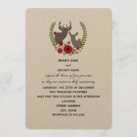 Invitation de Noël aux cerfs de fleurs