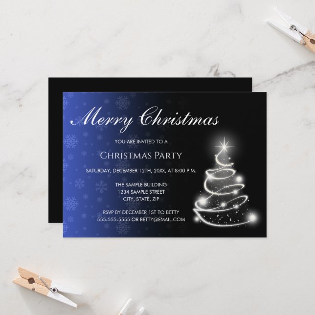 Invitation de Noël avec dégradé de couleur (Devant/Arrière en situation)