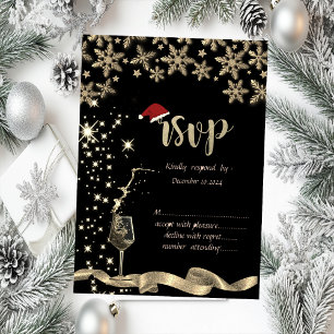 Invitation de Noël avec flocons de neige scintilla