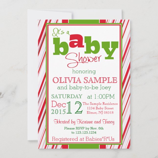 Invitation de Noël Baby shower (Devant)
