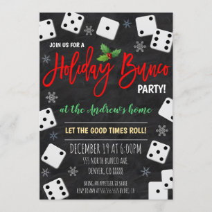 Invitation de Noël Bunco Party