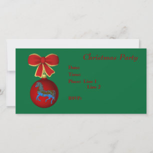 Invitation de Noël Carrousel Cheval Bow