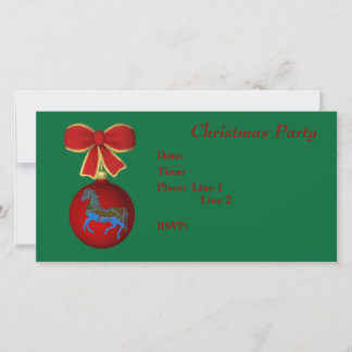 Invitation de Noël Carrousel Cheval Bow