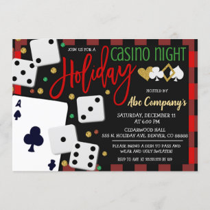 Invitation de Noël Casino Party