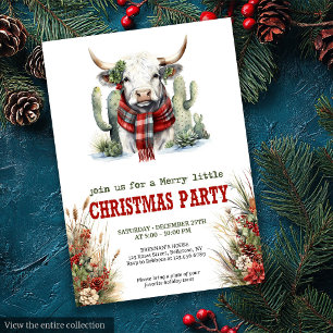 Invitation de Noël Classique Rouge Vert Highland C