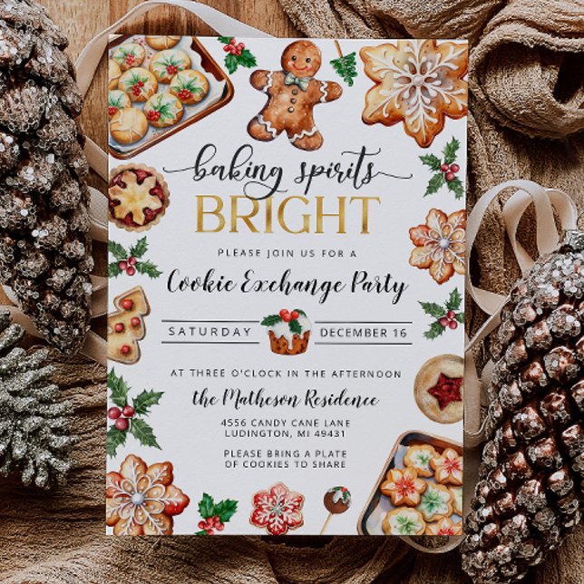 Invitation de Noël Cookie Exchange Party (Christmas Cookie Exchange Party Invitation
)