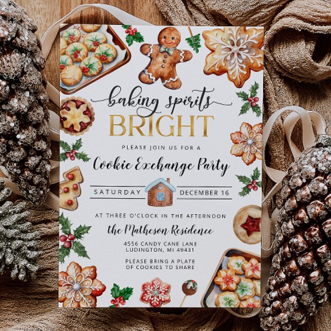 Invitation de Noël Cookie Exchange Party (Christmas Cookie Exchange Party Invitation
)
