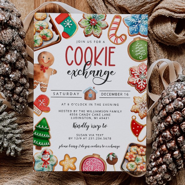 Invitation de Noël Cookie Exchange Party (Christmas Cookie Exchange Party Invitation)
