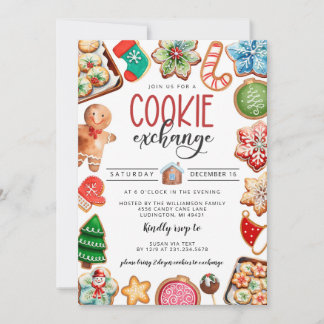 Invitation de Noël Cookie Exchange Party