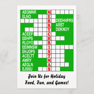 Invitation de Noël de bousculade de mot