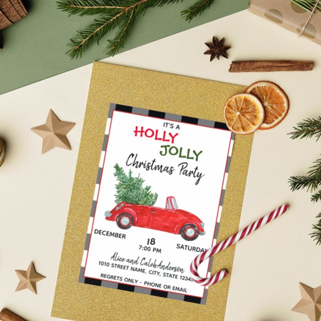 Invitation de Noël de Camion Rouge (Créateur téléchargé)