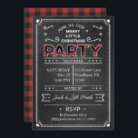 Invitation de Noël de Chalkboard & Buffalo Plaid<br><div class="desc">Un arrière - plan en damier à l'avant avec un bison rouge classique planté sur le dos,  ne peut pas avoir plus de confort que ça !  Facile à personnaliser avec vos informations de fête.</div>