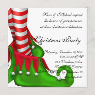 invitation de Noël de chaussure d'elfe