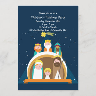 Invitation de Noël de scène de nativité