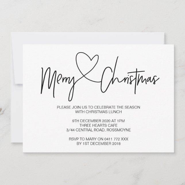 Invitation de Noël Déjeuner de Noël Invitation (Devant)