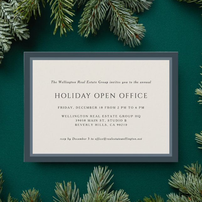 Invitation de Noël d'entreprise à carreaux bleus (Créateur téléchargé)