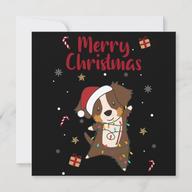 Invitation de Noël d'hiver pour Berger Australien  (Devant)