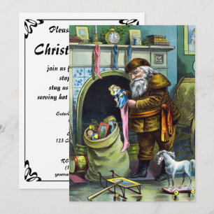 Invitation de Noël du Jouet du Père Noël vintage